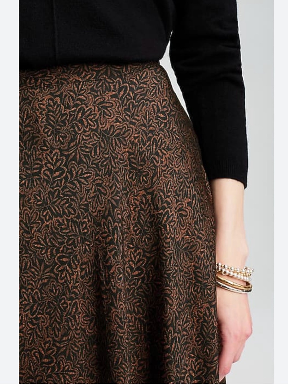 NWT J Jill Silky A-Line Midi Skirt Whimsygoth Dark Boho Autumnal Cottagecore